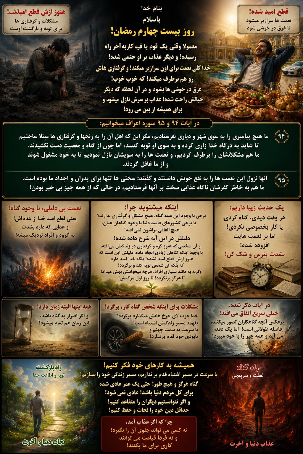 اگر گناه می کنیم! اما نعمت ها افزایش پیدا میکند و گرفتاری ها رفع میشود! یعنی عذاب بزودی رخ میدهد!